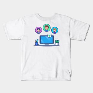 Meeting Online People With Laptop Kids T-Shirt